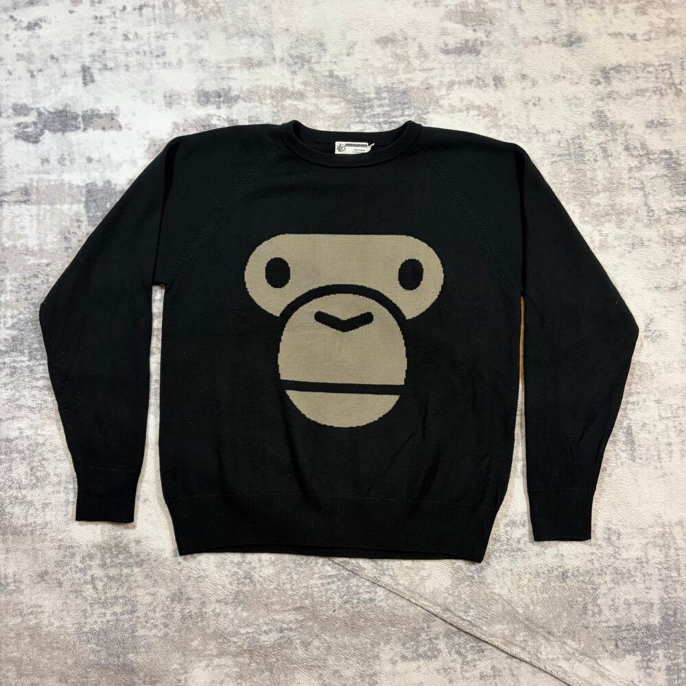 Authentic Bape 2000’s Ape Face Knit Sweatshirt L